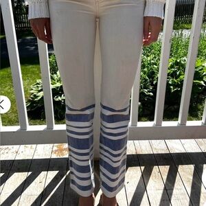 Tory Burch jeans white blue cotton flare SZ 29